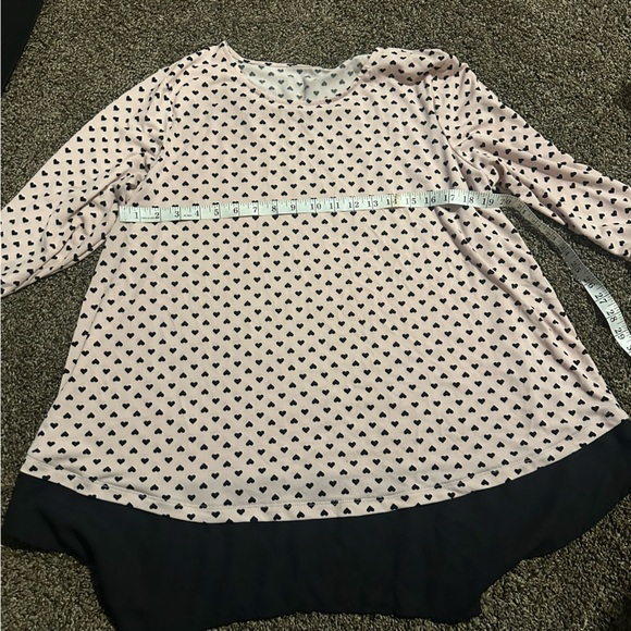 Tops - Heart Patterned Pink and Black Women's Top